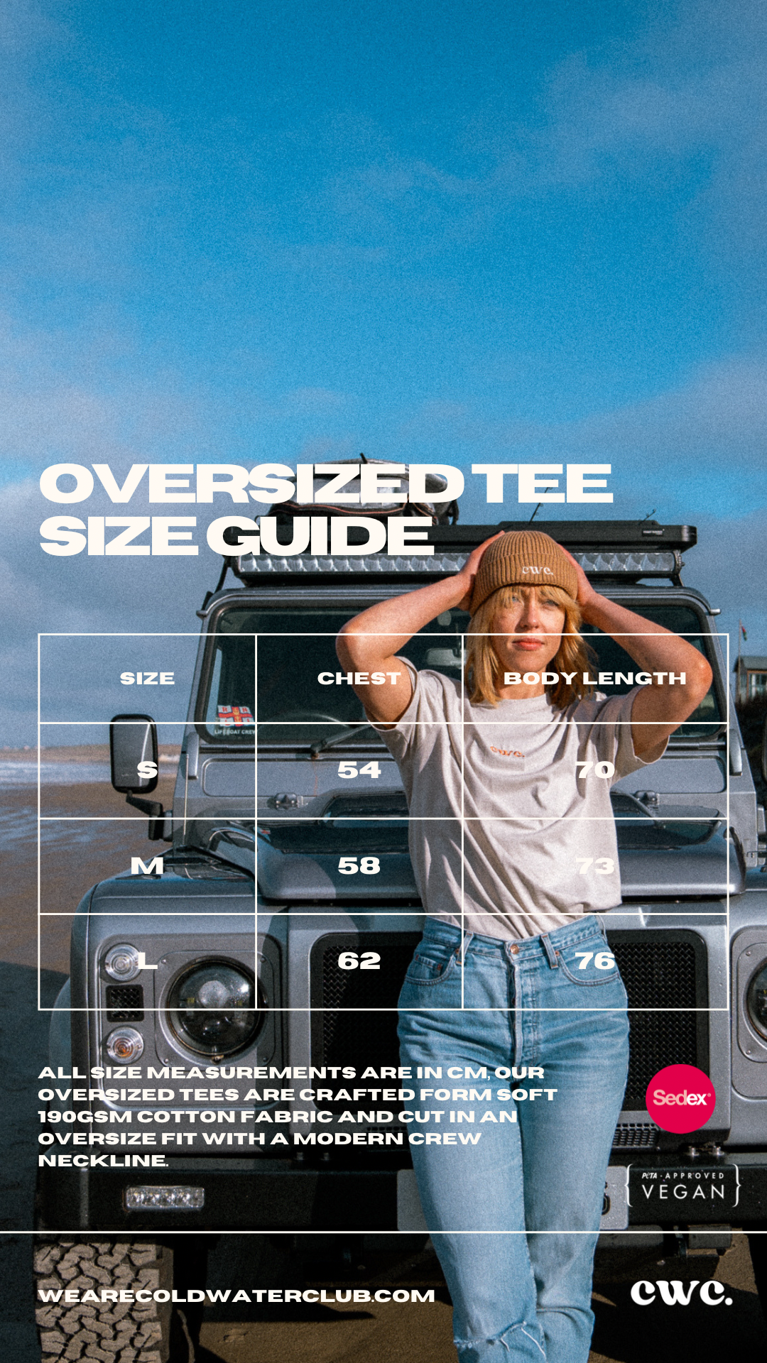 CWC Oversized T Shirt Bundle Size Guide